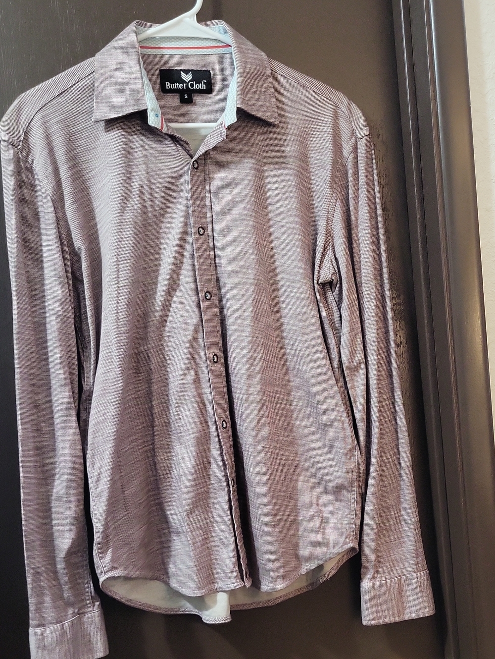 Butter Cloth Men's Long-Sleeve Dress Shirt — Light Brown Heather